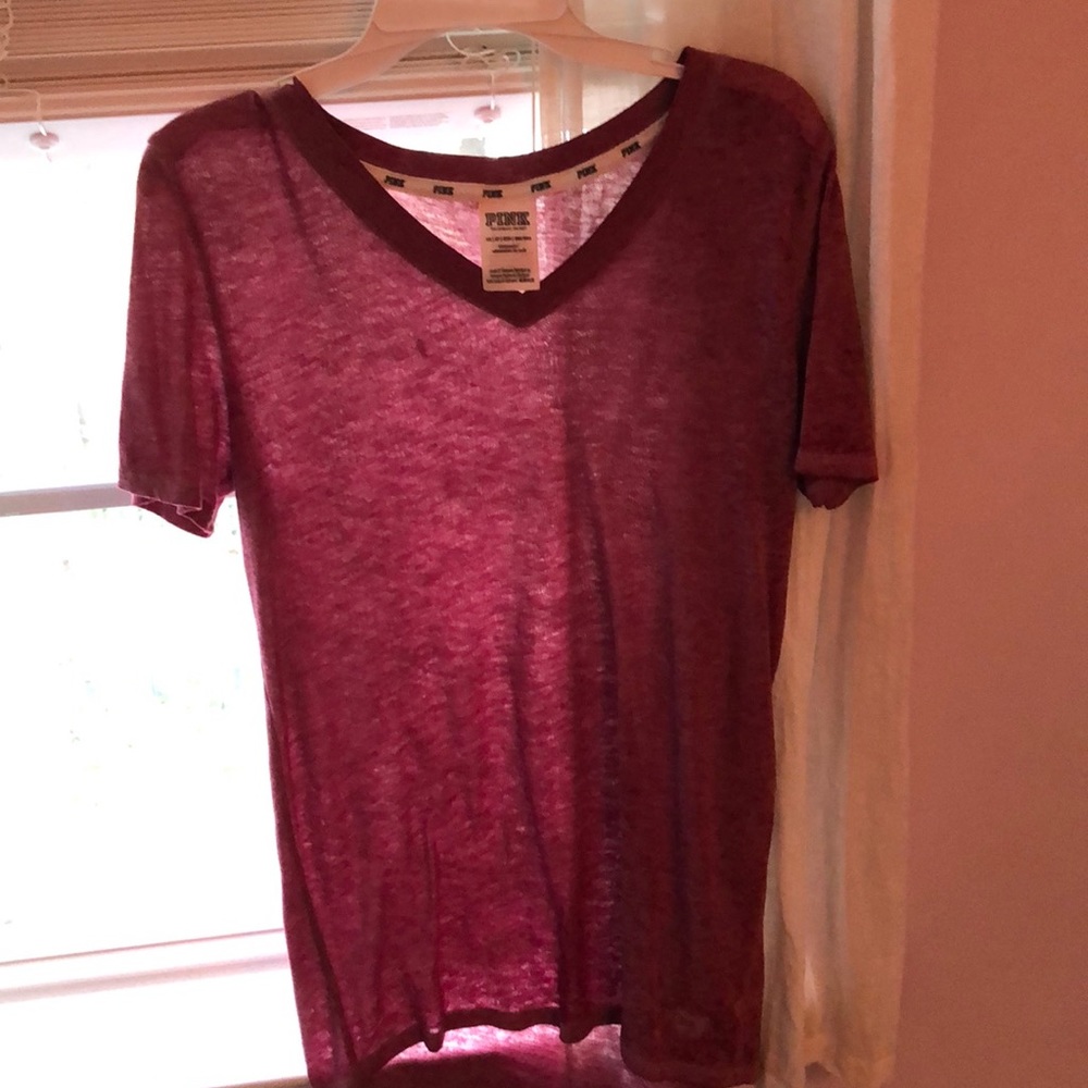 PINK Magenta Sleepwear V-neck Top